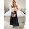 Sukně skládaná dlouhá dámská (S/M ONE SIZE) ITALSKÁ MÓDA IMM24M9176/DU (Velikost S/M/L, Barva světle modrá)