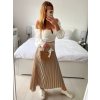 Sukně skládaná dlouhá dámská (S/M ONE SIZE) ITALSKÁ MÓDA IMM24M9176/DU (Velikost S/M/L, Barva světle modrá)