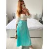 Sukně skládaná dlouhá dámská (S/M ONE SIZE) ITALSKÁ MÓDA IMM24M9176/DU (Velikost S/M/L, Barva světle modrá)