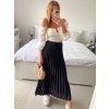Sukně skládaná dlouhá dámská (S/M ONE SIZE) ITALSKÁ MÓDA IMM24M9176/DU (Velikost S/M/L, Barva světle modrá)