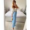 Sukně skládaná dlouhá dámská (S/M ONE SIZE) ITALSKÁ MÓDA IMM24M9176/DU (Velikost S/M/L, Barva světle modrá)