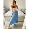 Sukně skládaná dlouhá dámská (S/M ONE SIZE) ITALSKÁ MÓDA IMM24M9176/DU (Velikost S/M/L, Barva světle modrá)
