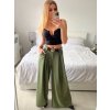 Kalhoty dlouhé s páskem dámské (S/M/L ONE SIZE) ITALSKÁ MÓDA IMWD24001/DU