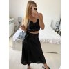 Sukně satén dlouhá dámská (S/M ONE SIZE) ITALSKá MODA IM323017/DU (Velikost S/M/L, Barva béžová smetanová)