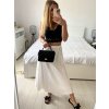 Sukně satén dlouhá dámská (S/M ONE SIZE) ITALSKá MODA IM323017/DU (Velikost S/M/L, Barva béžová smetanová)
