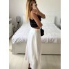 Sukně satén dlouhá dámská (S/M ONE SIZE) ITALSKá MODA IM323017/DU (Velikost S/M/L, Barva béžová smetanová)