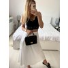Sukně satén dlouhá dámská (S/M ONE SIZE) ITALSKá MODA IM323017/DU (Velikost S/M/L, Barva béžová smetanová)