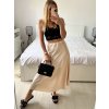 Sukně satén dlouhá dámská (S/M ONE SIZE) ITALSKá MODA IM323017/DU (Velikost S/M/L, Barva béžová smetanová)