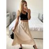 Sukně satén dlouhá dámská (S/M ONE SIZE) ITALSKá MODA IM323017/DU (Velikost S/M/L, Barva béžová smetanová)