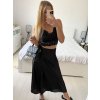 Sukně satén dlouhá dámská (S/M ONE SIZE) ITALSKá MODA IM323017/DU (Velikost S/M/L, Barva béžová smetanová)