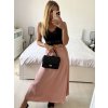 Sukně satén dlouhá dámská (S/M ONE SIZE) ITALSKá MODA IM323017/DU (Velikost S/M/L, Barva béžová smetanová)