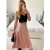 Sukně satén dlouhá dámská (S/M ONE SIZE) ITALSKá MODA IM323017/DU (Velikost S/M/L, Barva béžová smetanová)