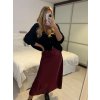 Sukně satén dlouhá dámská (S/M ONE SIZE) ITALSKá MODA IM323017/DU (Velikost S/M/L, Barva béžová smetanová)