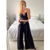 Kalhoty dlouhé oversize elegantní s páskem dámské (S/M/L ONE SIZE) ITALSKá MODA IM3244008/DU (Velikost M/L, Barva béžová)