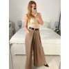Kalhoty dlouhé oversize elegantní s páskem dámské (S/M/L ONE SIZE) ITALSKá MODA IM3244008/DU (Velikost M/L, Barva béžová)