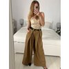 Kalhoty dlouhé oversize elegantní s páskem dámské (S/M/L ONE SIZE) ITALSKá MODA IM3244008/DU (Velikost M/L, Barva béžová)