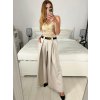 Kalhoty dlouhé oversize elegantní s páskem dámské (S/M/L ONE SIZE) ITALSKá MODA IM3244008/DU (Velikost M/L, Barva béžová)