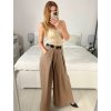 Kalhoty dlouhé oversize elegantní s páskem dámské (S/M/L ONE SIZE) ITALSKá MODA IM3244008/DU (Velikost M/L, Barva béžová)