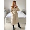Kabát flaušový s podšívkou dámský (S/M/L ONE SIZE) ITALSKÁ MÓDA IM424100/DU (Velikost M/L, Barva béžová)