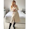 Kabát flaušový s podšívkou dámský (S/M/L ONE SIZE) ITALSKÁ MÓDA IM424100/DU (Velikost M/L, Barva béžová)
