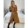 Kabát flaušový s podšívkou dámský (S/M/L ONE SIZE) ITALSKÁ MÓDA IM424100/DU (Velikost M/L, Barva béžová)