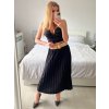 Sukně dlouhá skládaná s páskem dámská (S/M/L ONE SIZE) ITALSKá MóDA IM324050/DU