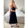 Sukně dlouhá skládaná s páskem dámská (S/M/L ONE SIZE) ITALSKá MóDA IM324050/DU