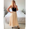 Sukně skládaná s páskem dlouhá dámská (S/M ONE SIZE) ITALSKÁ MÓDA IMM23M23192/DU (Velikost S/M/L, Barva béžová)
