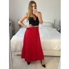 Sukně skládaná s páskem dlouhá dámská (S/M ONE SIZE) ITALSKÁ MÓDA IMM23M23192/DU (Velikost S/M/L, Barva béžová)
