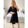 Šaty košilové dlouhý rukáv dámské (S/M ONE SIZE) ITALSKÁ MÓDA IMWGB233769/DU (Velikost S/M/L, Barva Černá)