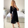 Šaty košilové dlouhý rukáv dámské (S/M ONE SIZE) ITALSKÁ MÓDA IMWGB233769/DU (Velikost S/M/L, Barva Černá)