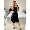 Šaty košilové dlouhý rukáv dámské (S/M ONE SIZE) ITALSKÁ MÓDA IMWGB233769/DU (Velikost S/M/L, Barva Černá)