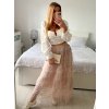 Sukně dlouhá dámská (S/M/L ONE SIZE) ITALSKÁ MÓDA IMWM24133/DU (Velikost M/L, Barva béžová)