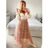 Sukně dlouhá dámská (S/M/L ONE SIZE) ITALSKÁ MÓDA IMWM24133/DU (Velikost M/L, Barva béžová)