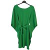 Šaty elegantní motýlkové dlouhý rukáv dámské (S/M ONE SIZE) ITALSKÁ MÓDA IMWAE24084/DU (Velikost S/M/L, Barva béžová)