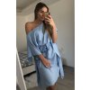 Šaty elegantní motýlkové dlouhý rukáv dámské (S/M ONE SIZE) ITALSKÁ MÓDA IMWAE24084/DU (Velikost S/M/L, Barva béžová)