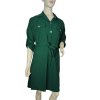 Šaty košilové krátké midi dlouhý rukáv dámské (S/M ONE SIZE) ITALSKÁ MÓDA IMWBH24002/DUR (Velikost S/M/L, Barva hnědá)
