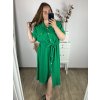 Šaty letní košilové krátký rukáv dámské nadrozměr (2XL/3XL/4XL ONE SIZE) ITALSKÁ MÓDA IMWQ24103/DUR (Velikost 3XL/4XL, Barva světle modrá)