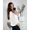 Tunika halenka dlouhý rukáv nadrozměrná(L-4XL) POLSKÁ MÓDA PMF24HELA/DU (Velikost 2XL, Barva bílá)