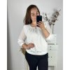 Tunika halenka dlouhý rukáv nadrozměrná(L-4XL) POLSKÁ MÓDA PMF24HELA/DU (Velikost 2XL, Barva bílá)