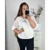 Tunika halenka 3/4 rukáv nadrozměrná(L-4XL) POLSKÁ MÓDA PMF24JELA/DUR (Velikost 3XL, Barva bílá)