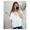 Tunika krátký rukáv dámská nadrozměr (3XL/4XL/5XLONE SIZE) ITALSKÁ MODA IM424123/DUR (Velikost 3XL/4XL, Barva bílá)