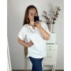 Tunika elegantní krátký rukáv dámská nadrozměr (2XL/3XL ONE SIZE) ITALSKÁ MODA IM424117/DUR (Velikost 2LX/3XL, Barva bílá)