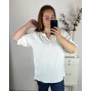 Tunika elegantní krátký rukáv dámská nadrozměr (2XL/3XL ONE SIZE) ITALSKÁ MODA IM424117/DUR (Velikost 2LX/3XL, Barva bílá)