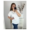 Tunika elegantní krátký rukáv dámská nadrozměr (2XL/3XL ONE SIZE) ITALSKÁ MODA IM424117/DUR (Velikost 2LX/3XL, Barva bílá)