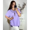 Tunika s přívěškem krátký rukáv dámská nadrozměr (3XL/4XL ONE SIZE) ITALSKÁ MÓDA IMWQ24079/DUR (Velikost 3XL/4XL, Barva bílá)