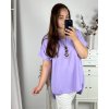 Tunika s přívěškem krátký rukáv dámská nadrozměr (3XL/4XL ONE SIZE) ITALSKÁ MÓDA IMWQ24079/DUR (Velikost 3XL/4XL, Barva bílá)