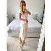 Sukně strečová dlouhá s páskem dámská nadrozměr (S/M/L one size) ITALSKÁ MÓDA IMWEC24038/DUR (Velikost M/L, Barva béžová)