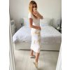 Sukně strečová dlouhá s páskem dámská nadrozměr (S/M/L one size) ITALSKÁ MÓDA IMWEC24038/DUR (Velikost M/L, Barva béžová)