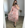 Šaty dlouhé letní 3/4 dlouhý rukáv dámské nadrozměr (50/52) ITALSKÁ MÓDA IMWEC24017/DUR (Velikost 50/52, Barva béžová)